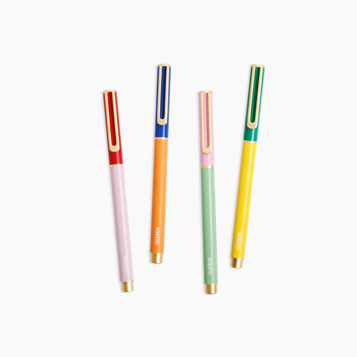 Poketo Colorblock Cap Pen Set of 4
