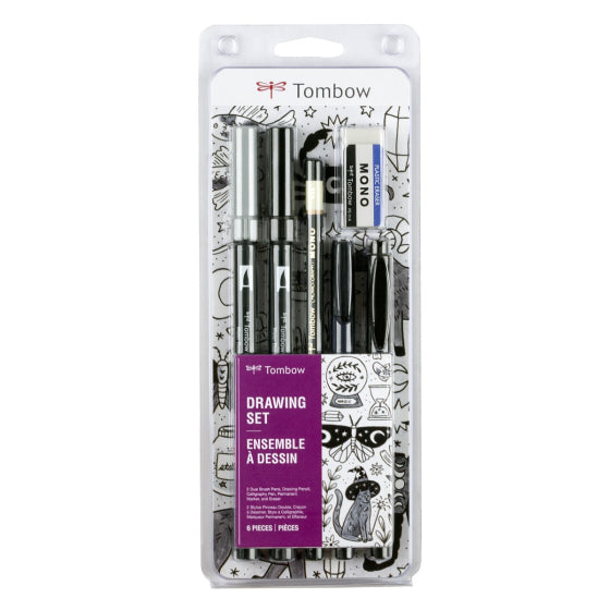Tombow Calligraphy Drawing Set, Cool Gray 3 and Black 