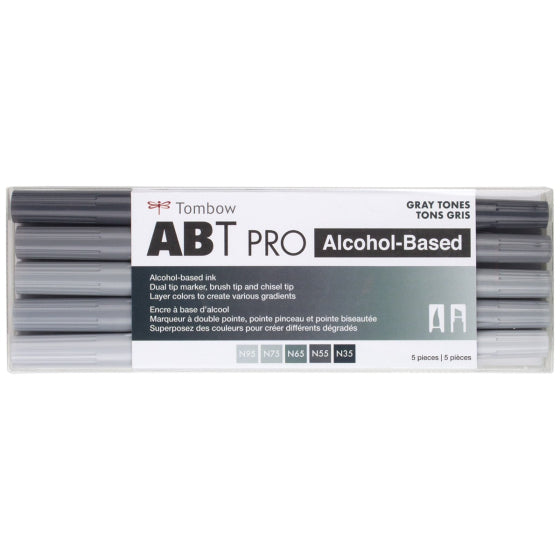 Tombow ABT PRO Alcohol-Based Art Markers Gray Tones 5-Pack