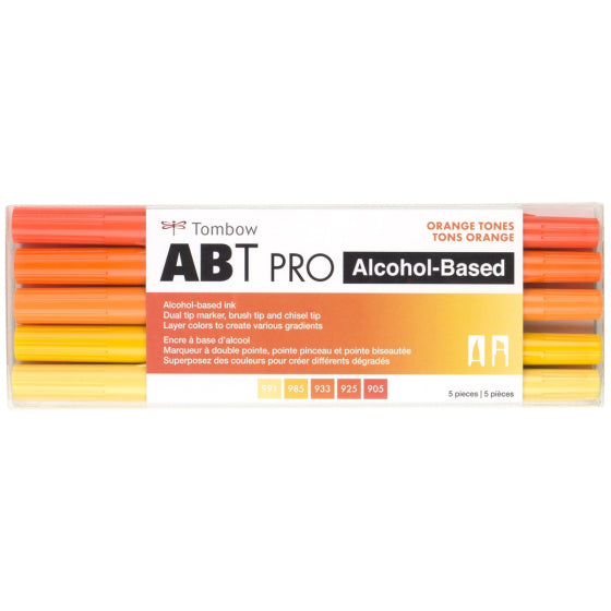 Tombow ABT PRO Alochol-Based Art Markers Orange Tones 5-Pack