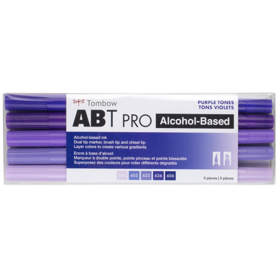 Tombow ABT PRO Alochol-Based Art Markers Purple Tones 5-Pack