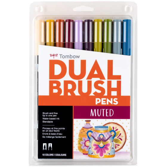 Tombow Dual Brush Pen Art Markers Muted 10 Pack