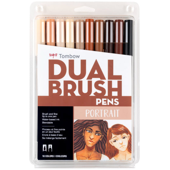 Tombow Dual Brush Pen Art Markers Portrait 10-Pack