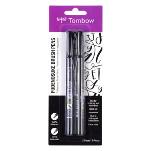Tombow Fudenosuke Brush Pen 2 Pack Black